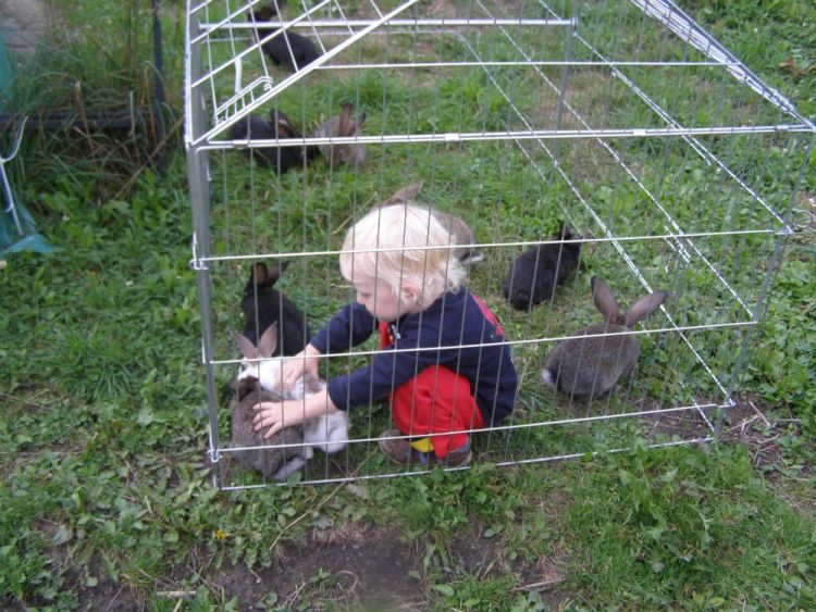 unser Jüngster mit der männlichen Hasenschar!