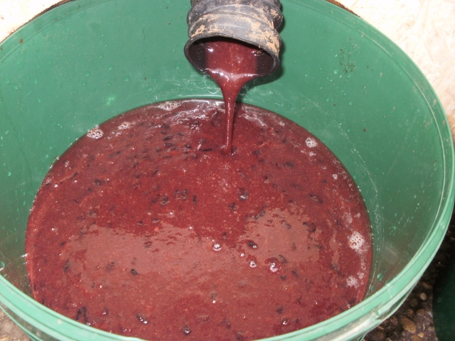 Der fertige Schlehensaft.