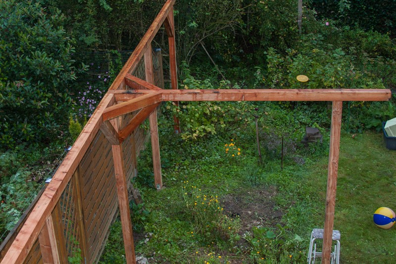 Das Obstspalier von oben gesehen.