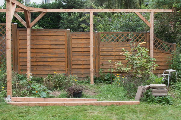 Ansicht der rechten Seite des Spaliers.